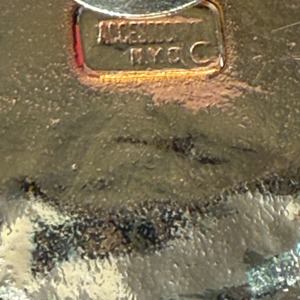 Vintage Accessocraft NYC Gold Hammered Disc Belt Front / Centerpiece 9” — 1970s - Picture 2 of 9